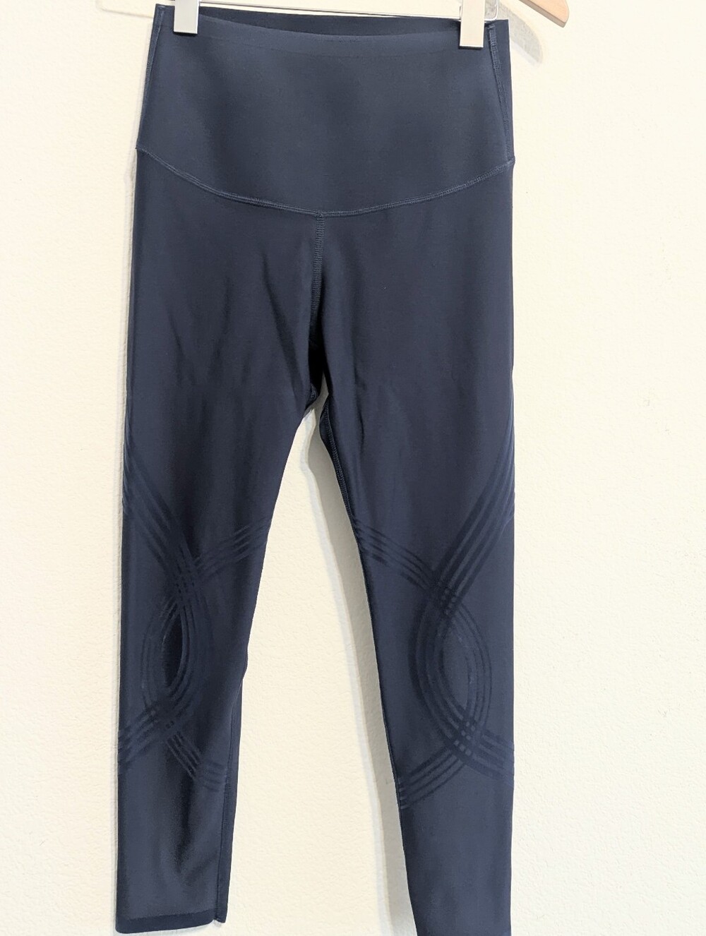 Fanka Body Sculpt 7/8 Navy Leggings Womens Medium Compression (Reversible Wear)